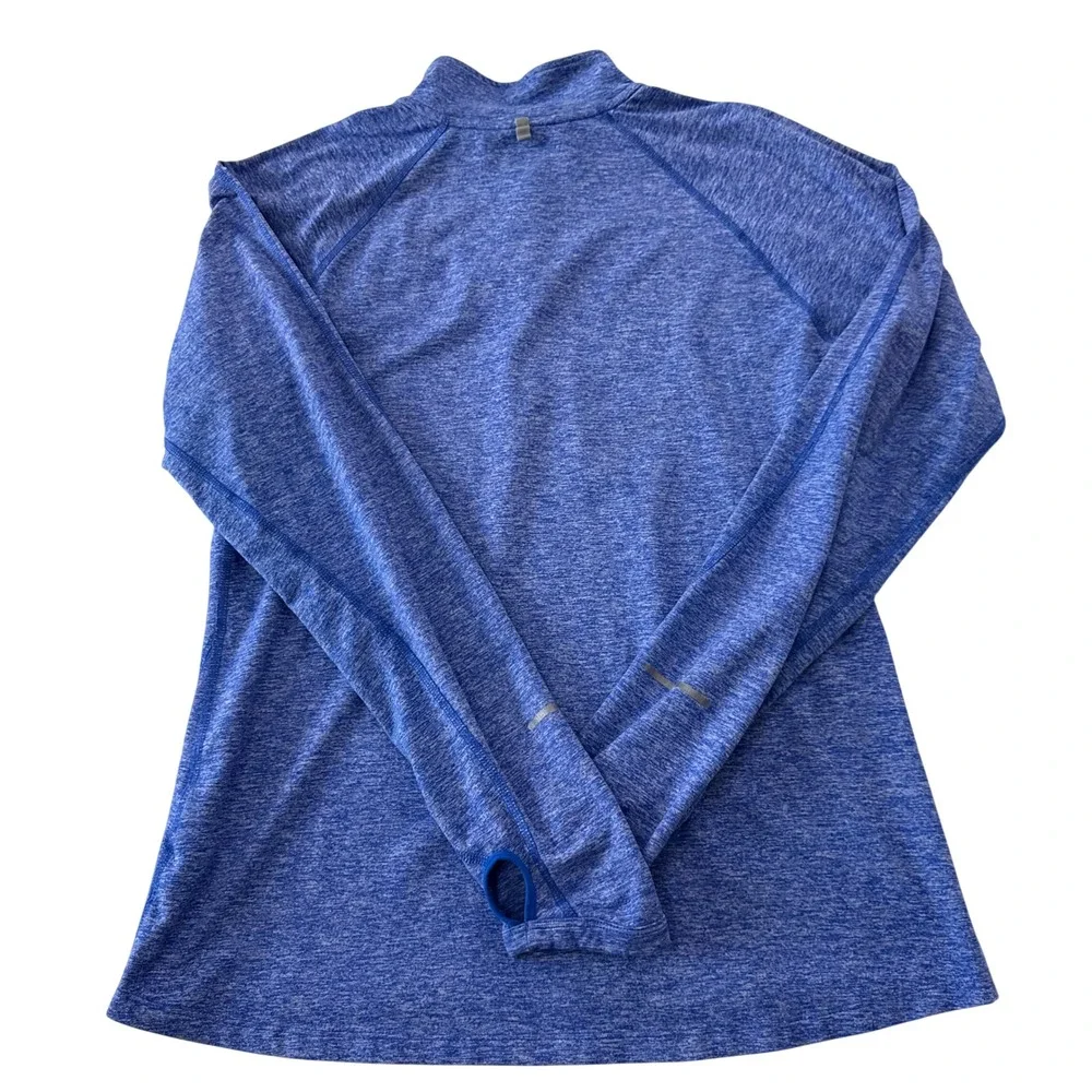 Nike‎ Running Dri-FIT Womens Large Blue Heathered Quarter Zip Pullover